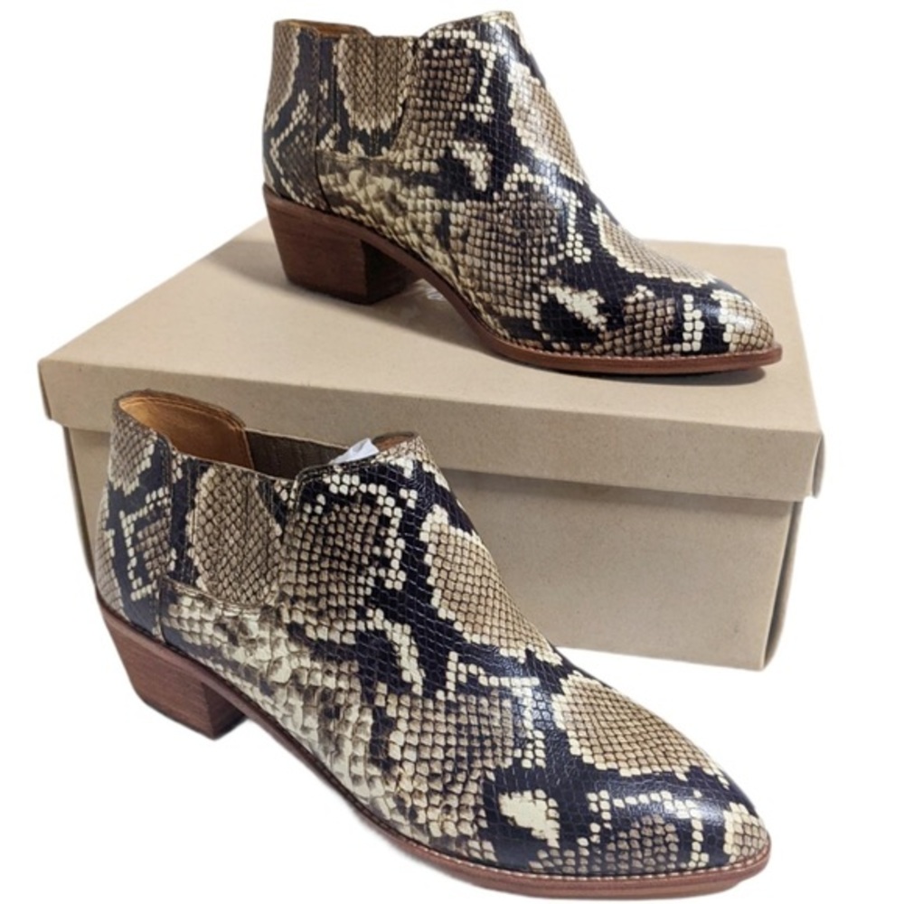 Madewell Low Leather Snakeskin Chelsea Boot NIB 8